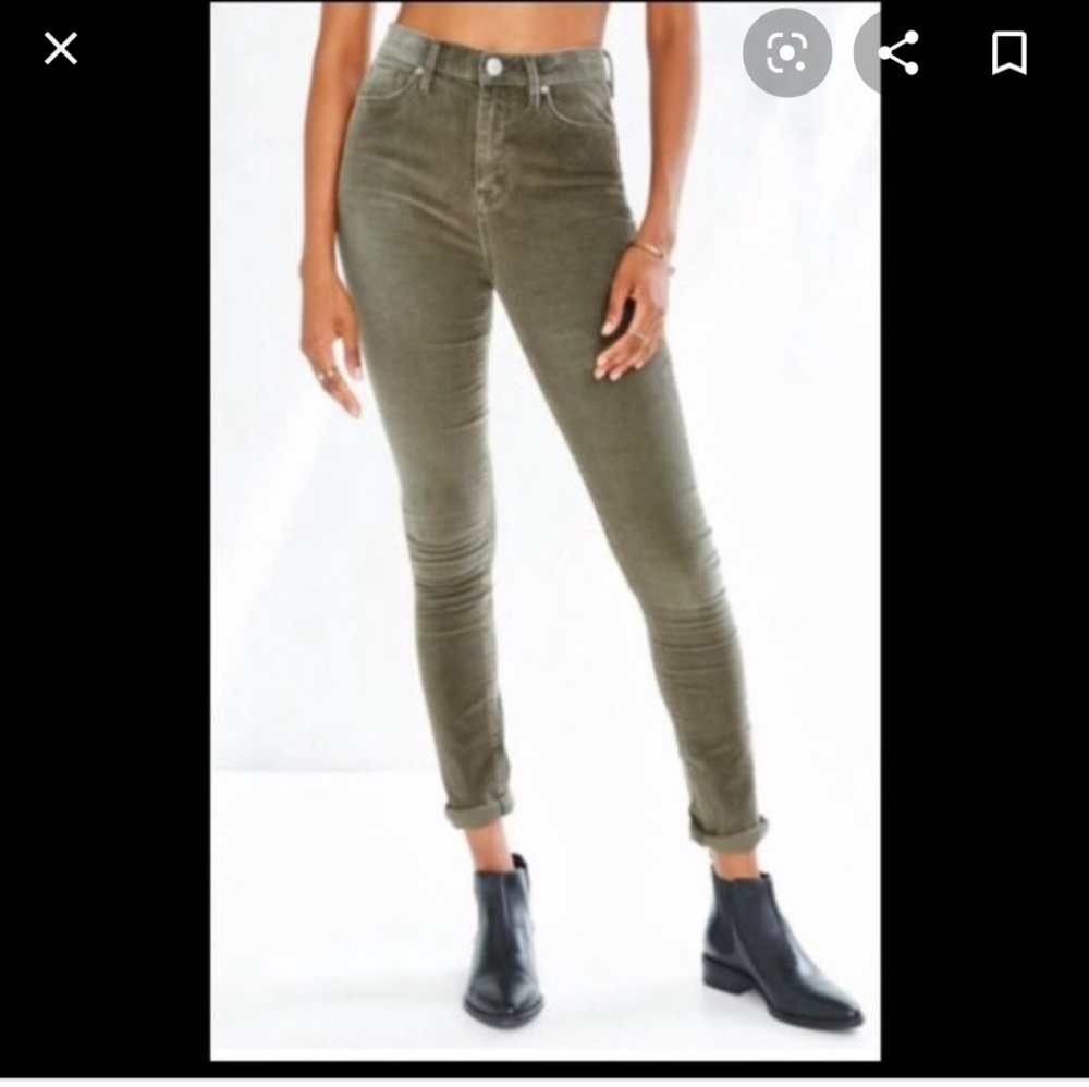 BDG High rise corduroy pants in olive